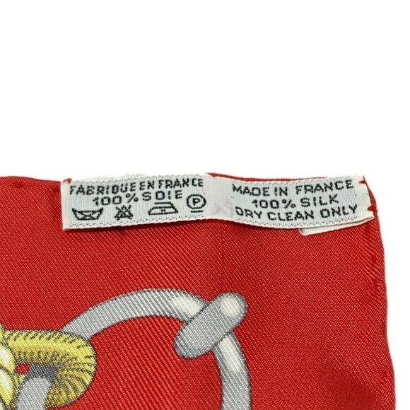 Auth HERMES Carre 90 - Red White Multi Scarf - Picture 3 of 3